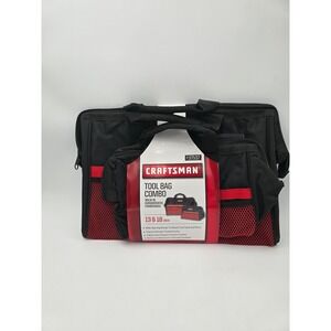 Craftsman Tool Bag Combo 13 and 18 Inch Black Red Storage Pockets 937537 NEW